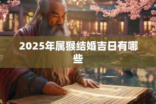 2025年属猴结婚吉日有哪些