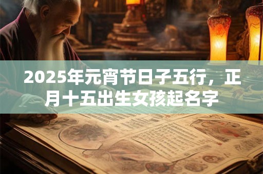 2025年元宵节日子五行，正月十五出生女孩起名字