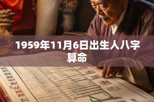 1959年11月6日出生人八字算命
