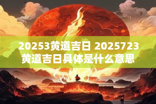 20253黄道吉日 2025723黄道吉日具体是什么意思