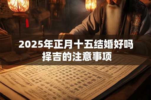 2025年正月十五结婚好吗 择吉的注意事项 2025年正月十五结婚好吗 择吉的注意事项