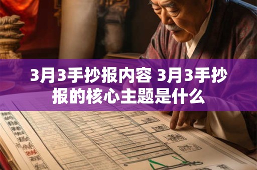 3月3手抄报内容 3月3手抄报的核心主题是什么 3月3手抄报内容 3月3手抄报的核心主题是什么