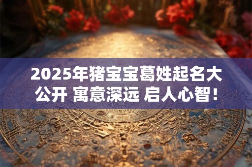 2026年猪宝宝葛姓起名大公开 寓意深远 启人心智！