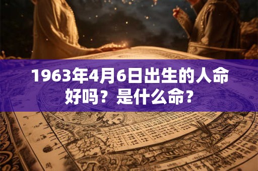 1963年4月6日出生的人命好吗？是什么命？