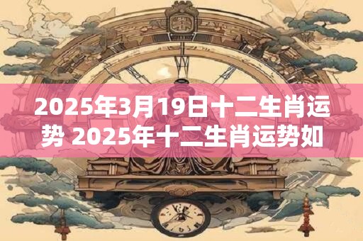 2025年3月19日十二生肖运势 2025年十二生肖运势如何 2025年3月19日十二生肖运势 2025年十二生肖运势如何