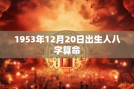 1953年12月20日出生人八字算命