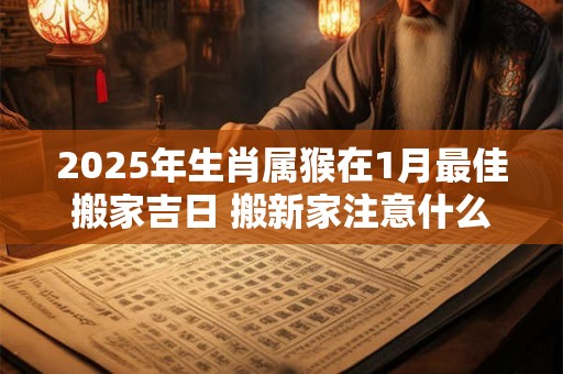 2025年生肖属猴在1月最佳搬家吉日 搬新家注意什么