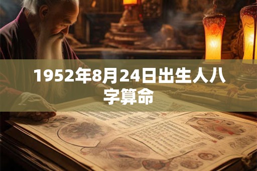 1952年8月24日出生人八字算命