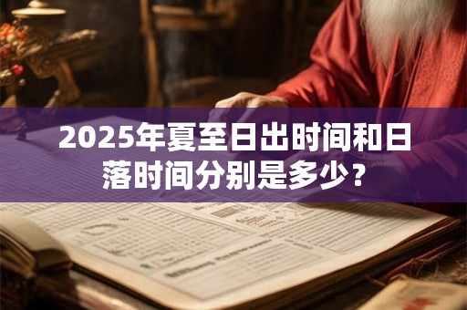 2026年夏至日出时间和日落时间分别是多少? 2026年夏至日出时间和日落时间分别是多少?