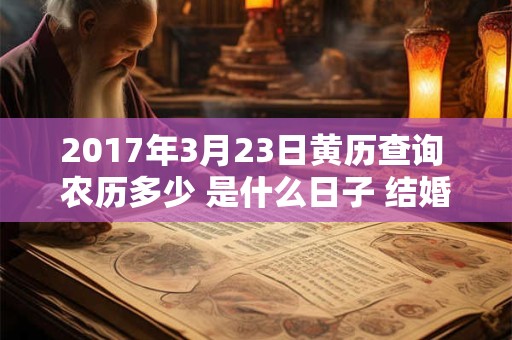 2017年3月23日黄历查询 农历多少 是什么日子 结婚吉时
