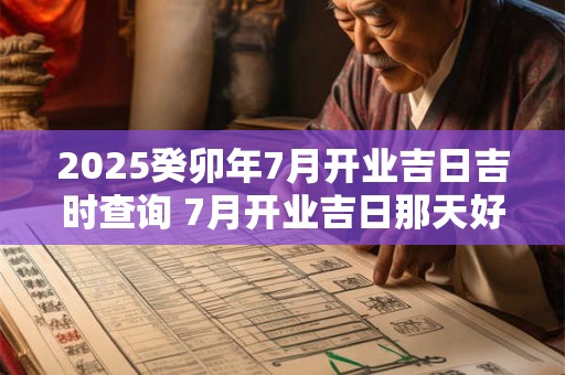 2025癸卯年7月开业吉日吉时查询 7月开业吉日那天好