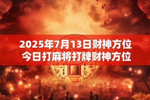 2025年7月13日财神方位 今日打麻将打牌财神方位