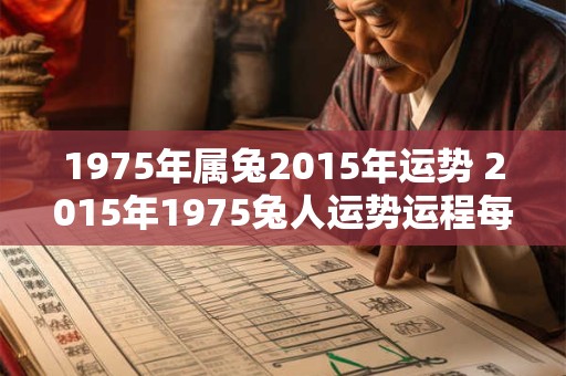 1975年属兔2015年运势 2015年1975兔人运势运程每月
