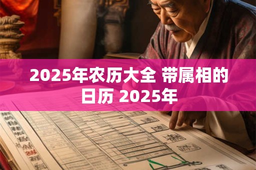 2025年农历大全 带属相的日历 2025年