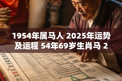 1954年属马人 2025年运势及运程 54年69岁生肖马 2025年每月运势