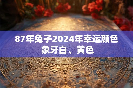 87年兔子2024年幸运颜色 象牙白、黄色