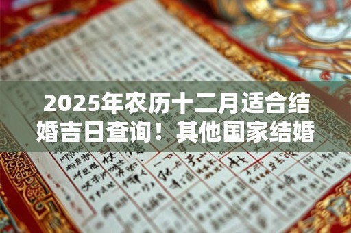 2025年农历十二月适合结婚吉日查询！其他国家结婚习俗