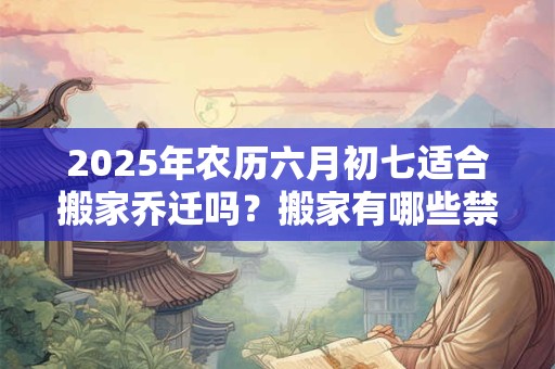 2025年农历六月初七适合搬家乔迁吗？搬家有哪些禁忌？