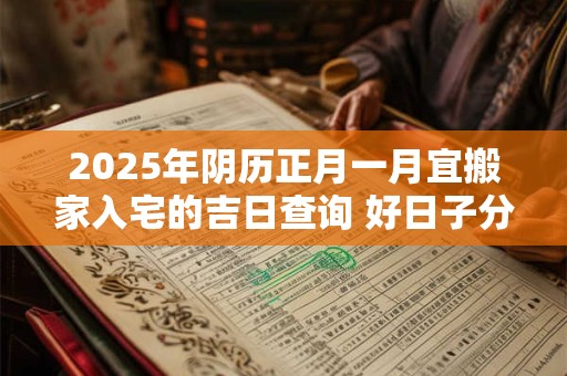 2025年阴历正月一月宜搬家入宅的吉日查询 好日子分析