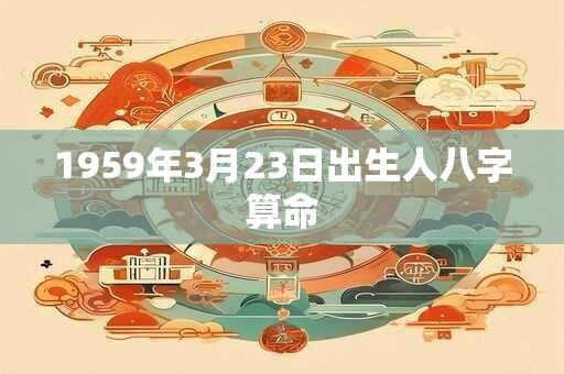 1959年3月23日出生人八字算命 1959年3月23日出生人八字算命