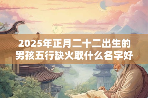 2025年正月二十二出生的男孩五行缺火取什么名字好