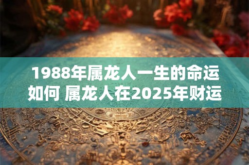 1988年属龙人一生的命运如何 属龙人在2025年财运很低迷