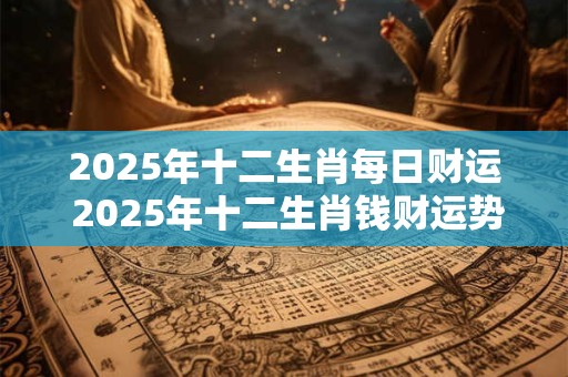 2025年十二生肖每日财运 2025年十二生肖钱财运势如何