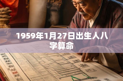 1959年1月27日出生人八字算命 1959年1月27日出生人八字算命