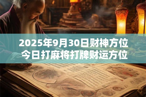 2025年9月30日财神方位 今日打麻将打牌财运方位