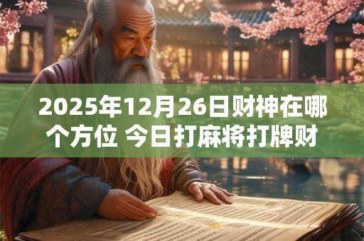 2025年12月26日财神在哪个方位 今日打麻将打牌财运方位 2025年12月26日财神在哪个方位 今日打麻将打牌财运方位