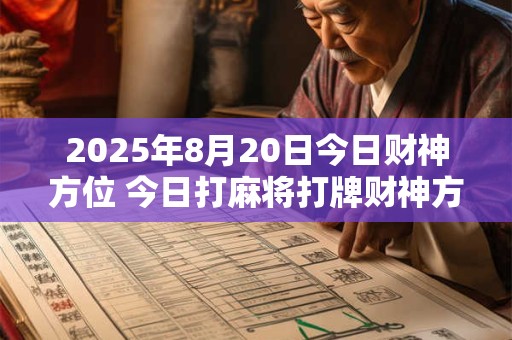 2025年8月20日今日财神方位 今日打麻将打牌财神方位