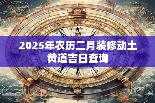 2026年农历二月装修动土黄道吉日查询