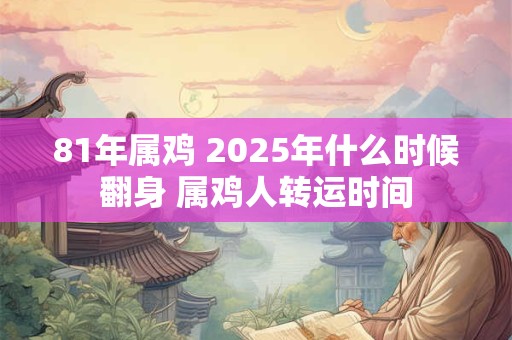 81年属鸡 2025年什么时候翻身 属鸡人转运时间