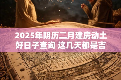 2025年阴历二月建房动土好日子查询 这几天都是吉日
