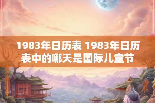 1983年日历表 1983年日历表中的哪天是国际儿童节