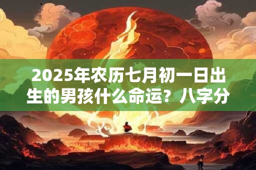 2025年农历七月初一日出生的男孩什么命运？八字分析