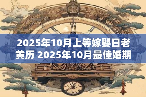 2025年10月上等嫁娶日老黄历 2025年10月最佳婚期
