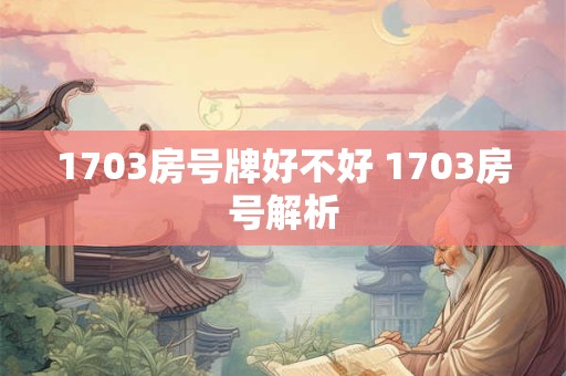 1703房号牌好不好 1703房号解析