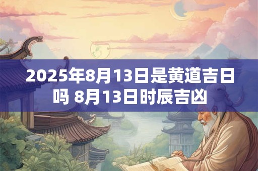 2025年8月13日是黄道吉日吗 8月13日时辰吉凶