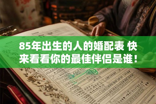 85年出生的人的婚配表 快来看看你的最佳伴侣是谁！