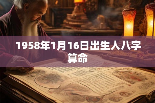 1958年1月16日出生人八字算命