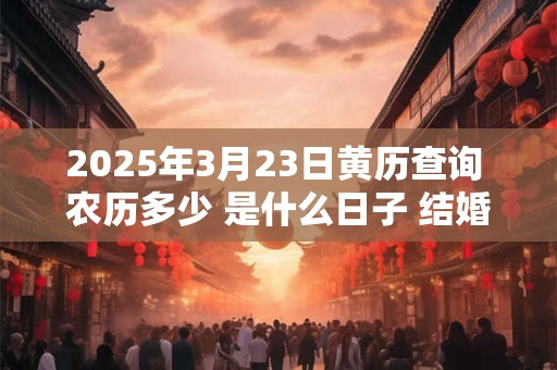 2025年3月23日黄历查询 农历多少 是什么日子 结婚吉时