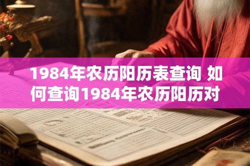1984年农历阳历表查询 如何查询1984年农历阳历对照表