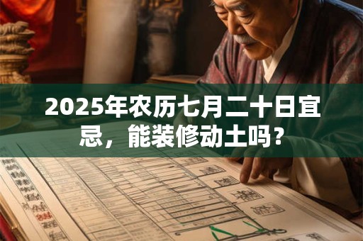 2025年农历七月二十日宜忌,能装修动土吗? 2025年农历七月二十日宜忌,能装修动土吗?