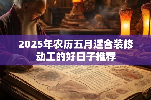 2025年农历五月适合装修动工的好日子推荐