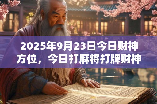 2025年9月23日今日财神方位，今日打麻将打牌财神方位