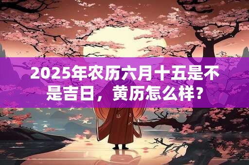2025年农历六月十五是不是吉日，黄历怎么样？