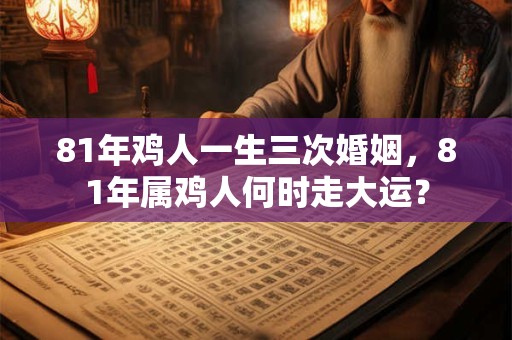 81年鸡人一生三次婚姻，81年属鸡人何时走大运？