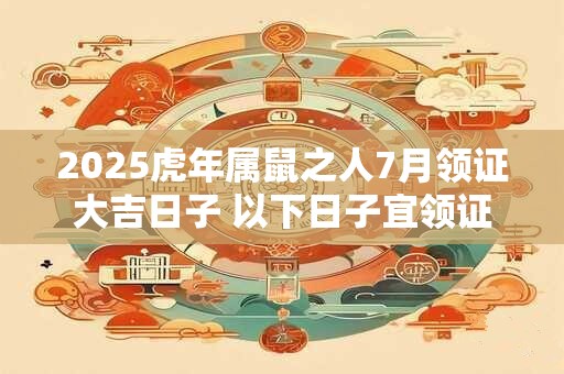 2025虎年属鼠之人7月领证大吉日子 以下日子宜领证
