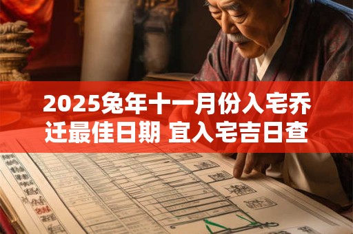 2025兔年十一月份入宅乔迁最佳日期 宜入宅吉日查询